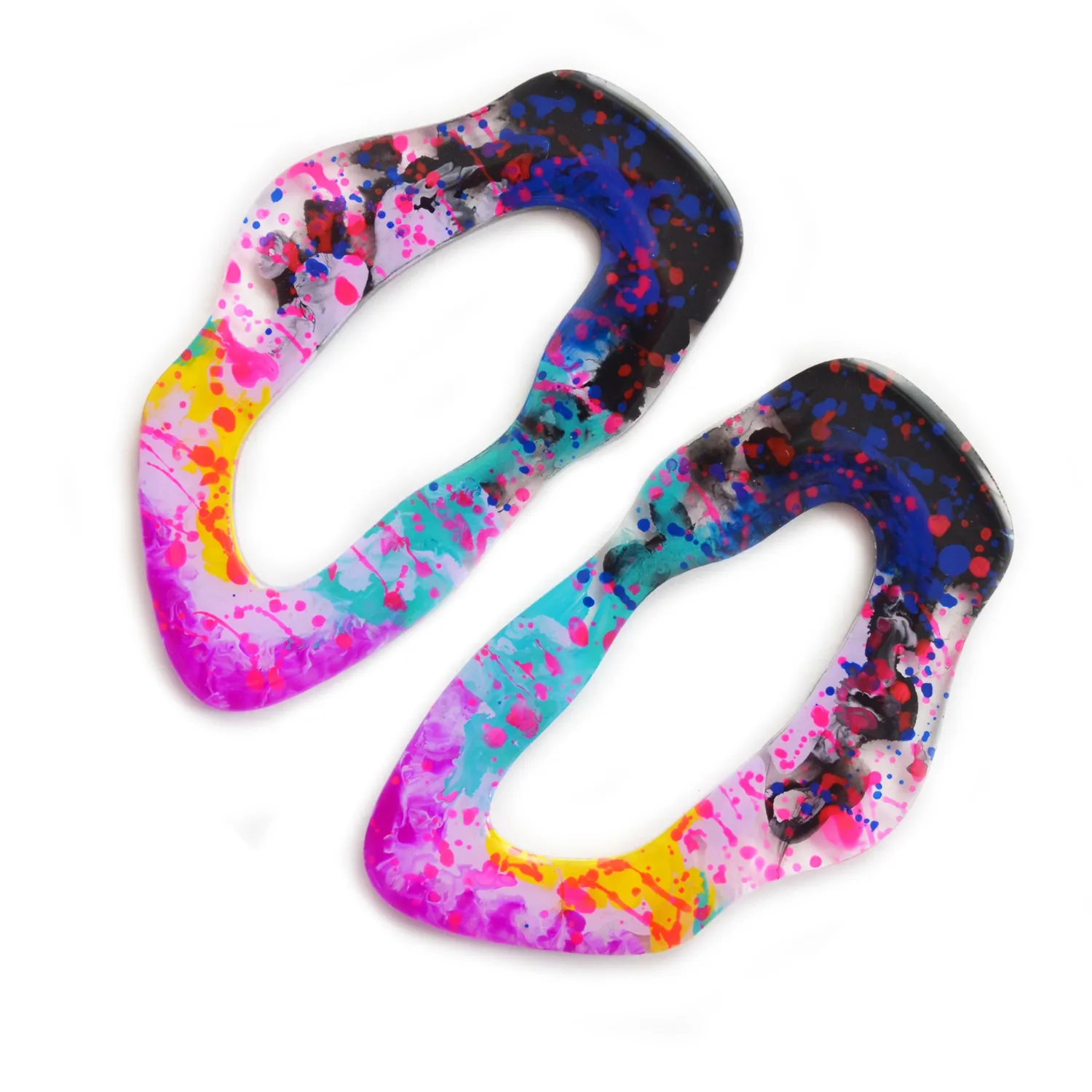 BooandBooFactory Neon Hoop øredobber studs flerfarget