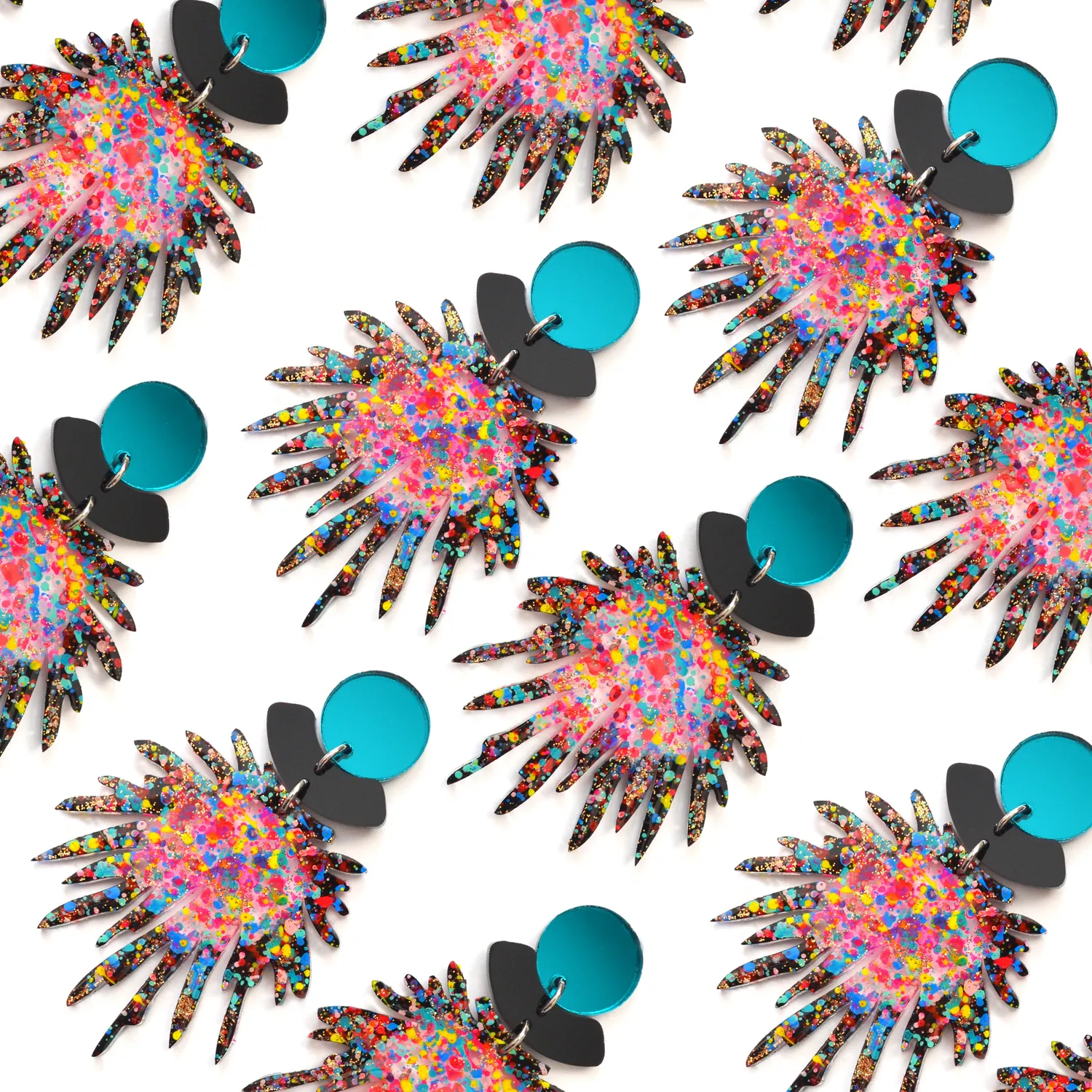 BooandBooFactory Confetti Pom Pom øredobber flerfarget