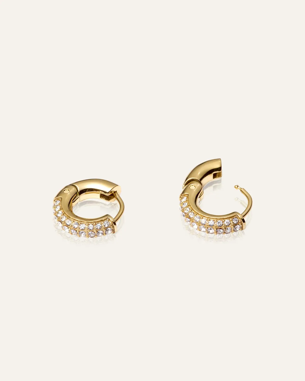 Mockberg Pavé Everyday Small Hoops øredobber gull 14 mm