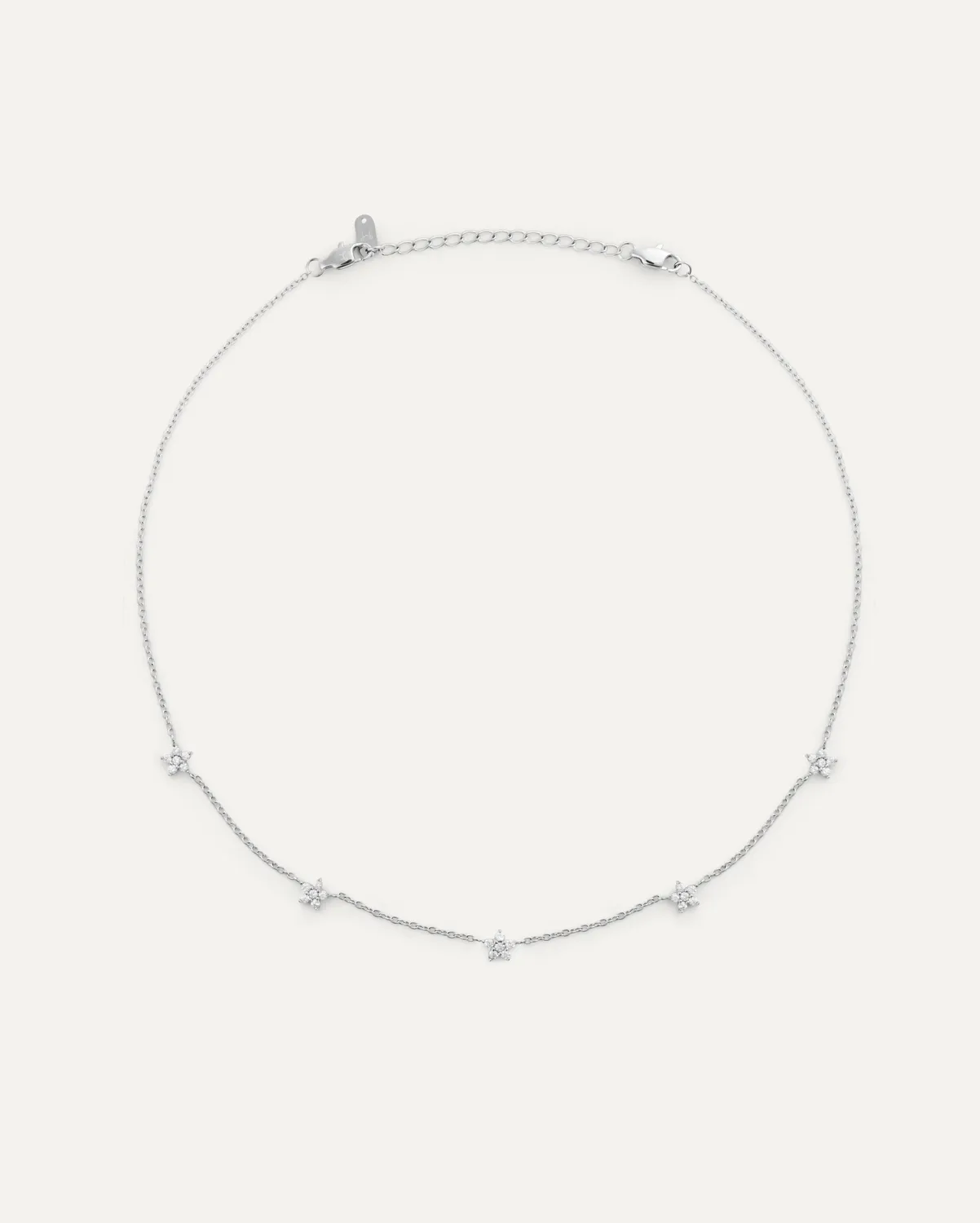 Mockberg Ellie Necklace halssmykke sølv blomster 400 mm