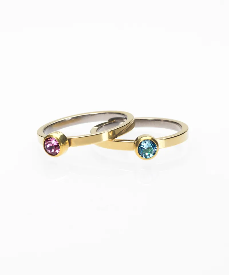 Blomdahl Bezel ring aquamarine gull titan 16 mm