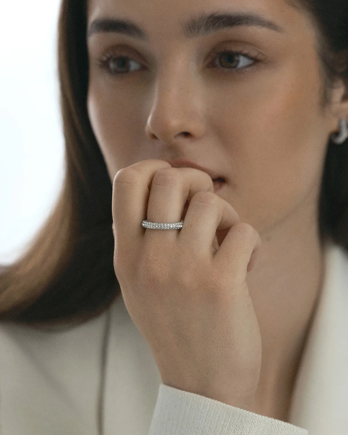 Mockberg Pavé Eternal ring sølv zirkonia