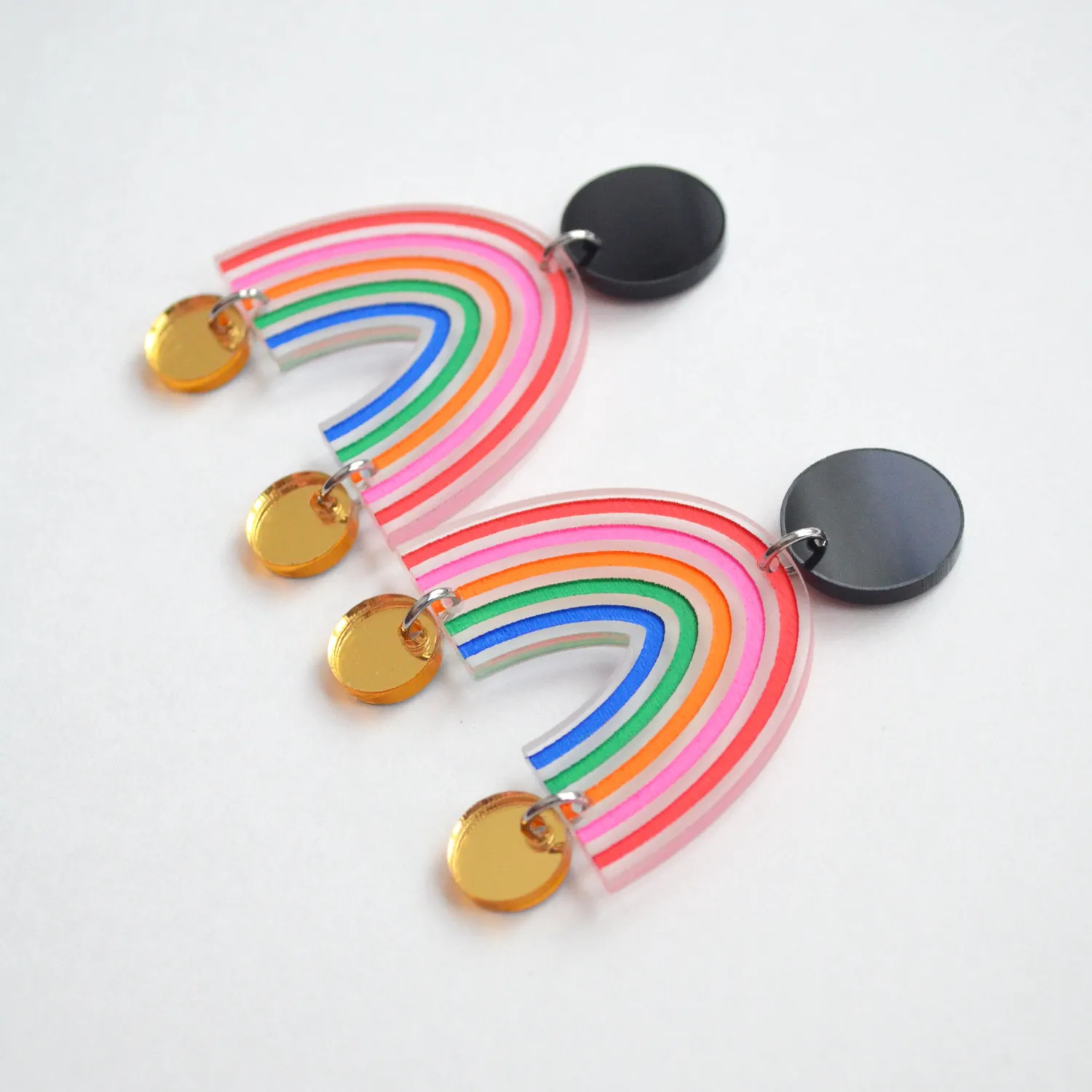 BooandBooFactory Rainbow øredobber statement regnbue