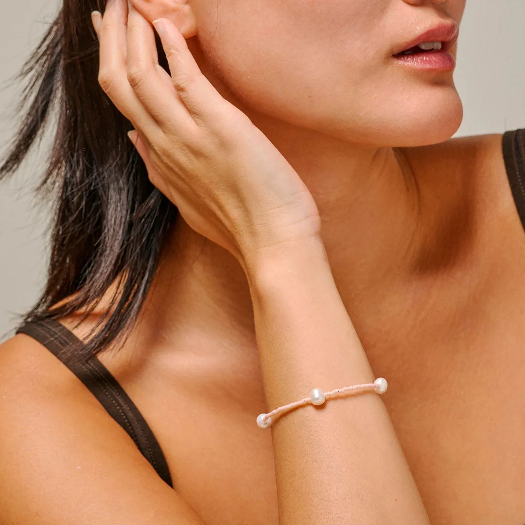 Enamel Petra armbånd Light Pink 15+4 cm stål