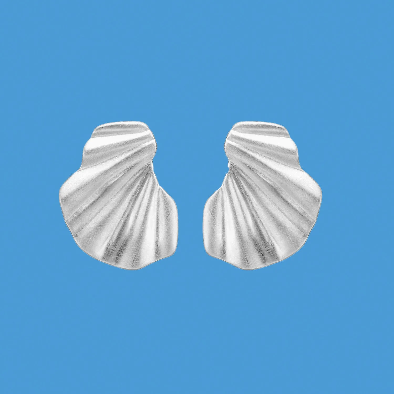 Enamel Wave øredobber sølv 20 x 16 mm