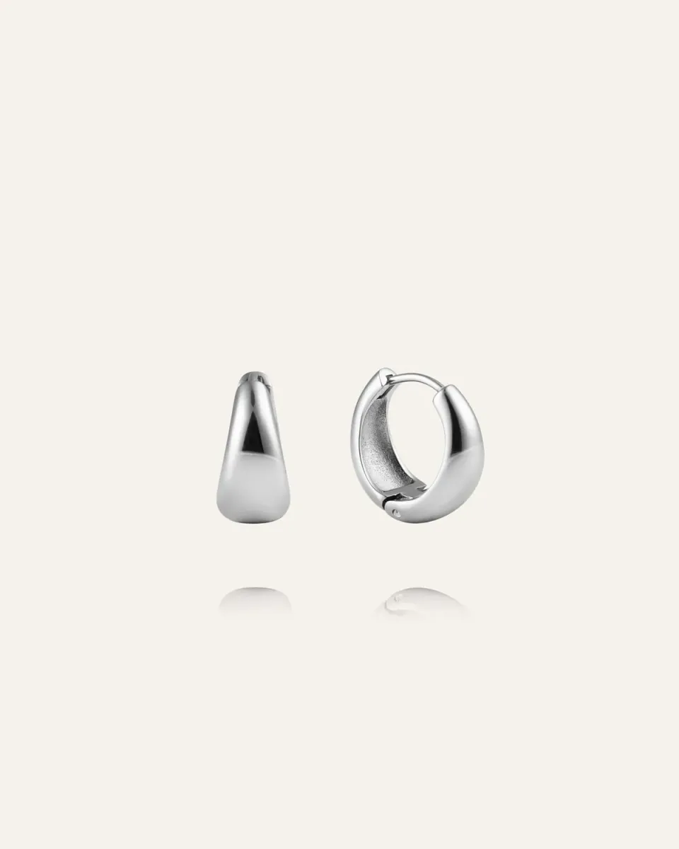 Mockberg Bold Hoops Medium øredobber sølv 16 mm