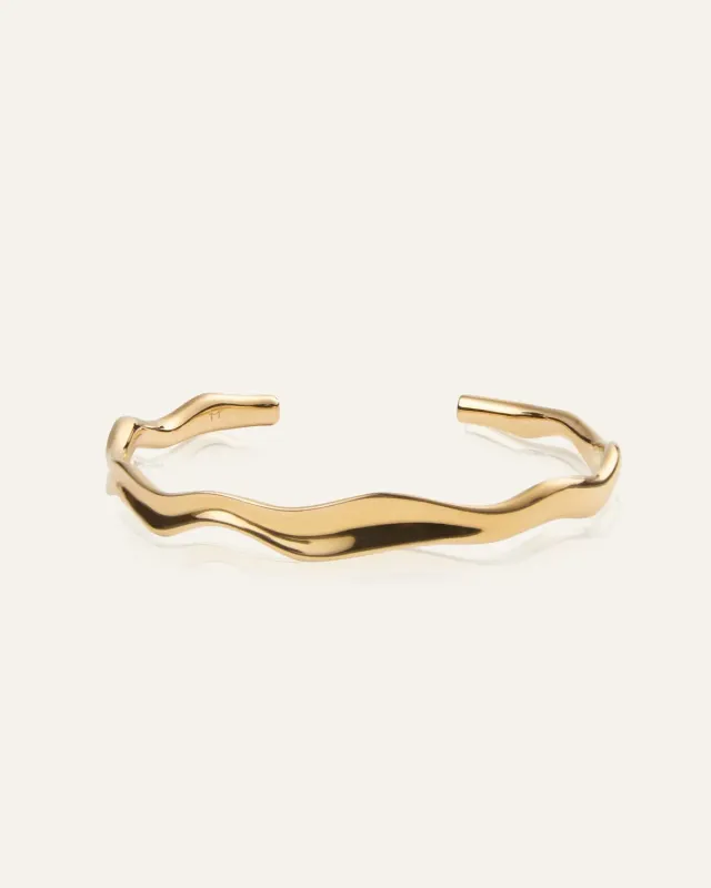 Mockberg Wavy Bolded Cuff armbånd 57x49 mm gull