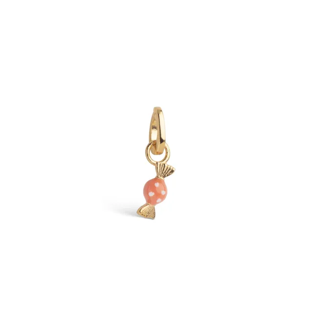 Enamel Cute Candy charm light coral 9 x 4 mm