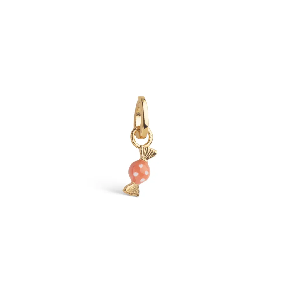 Enamel Cute Candy charm light coral 9 x 4 mm