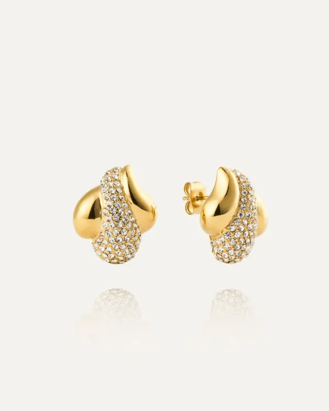 Mockberg Soirée Earring øredobber gull 19 mm Preciosa