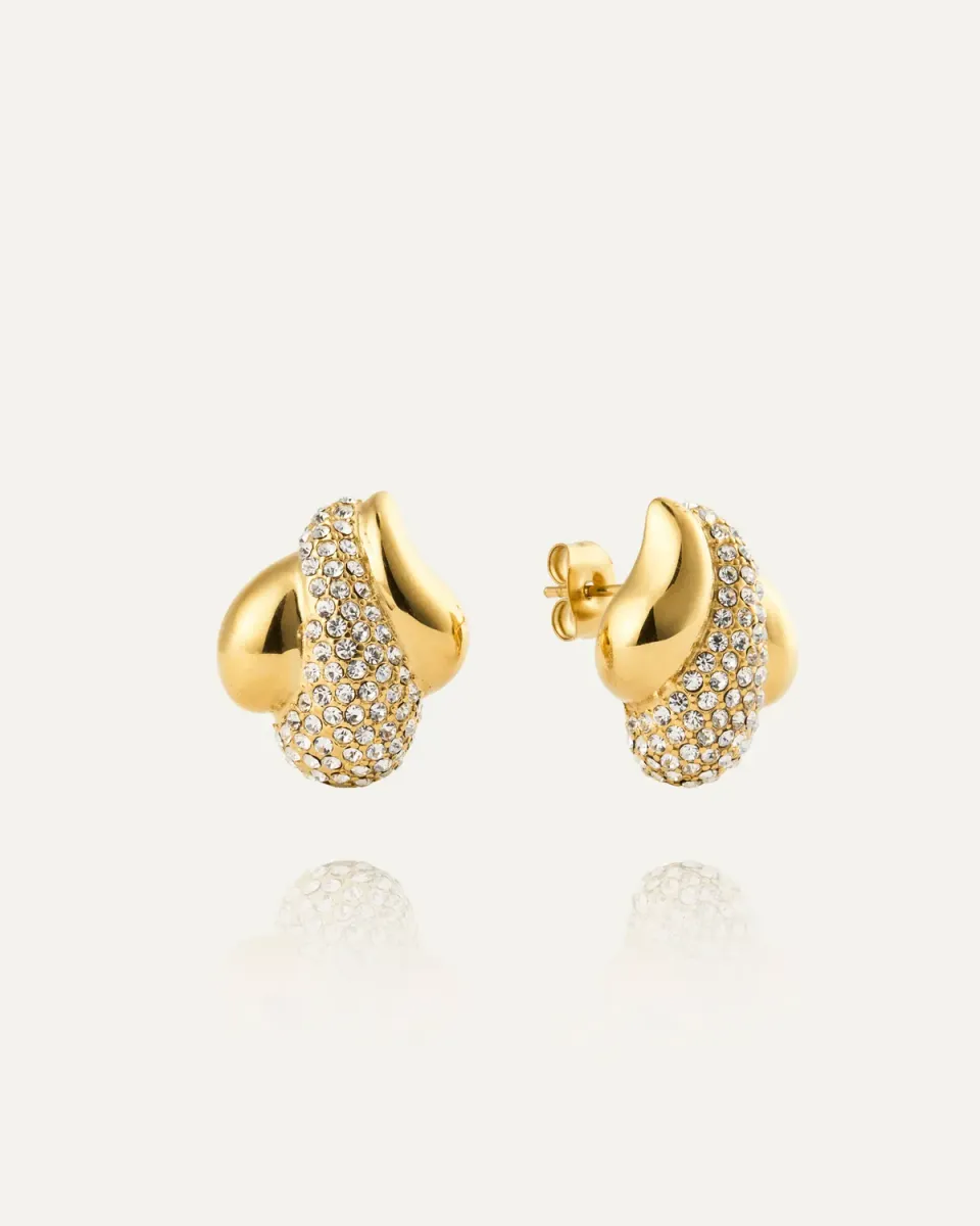 Mockberg Soirée Earring øredobber gull 19 mm Preciosa