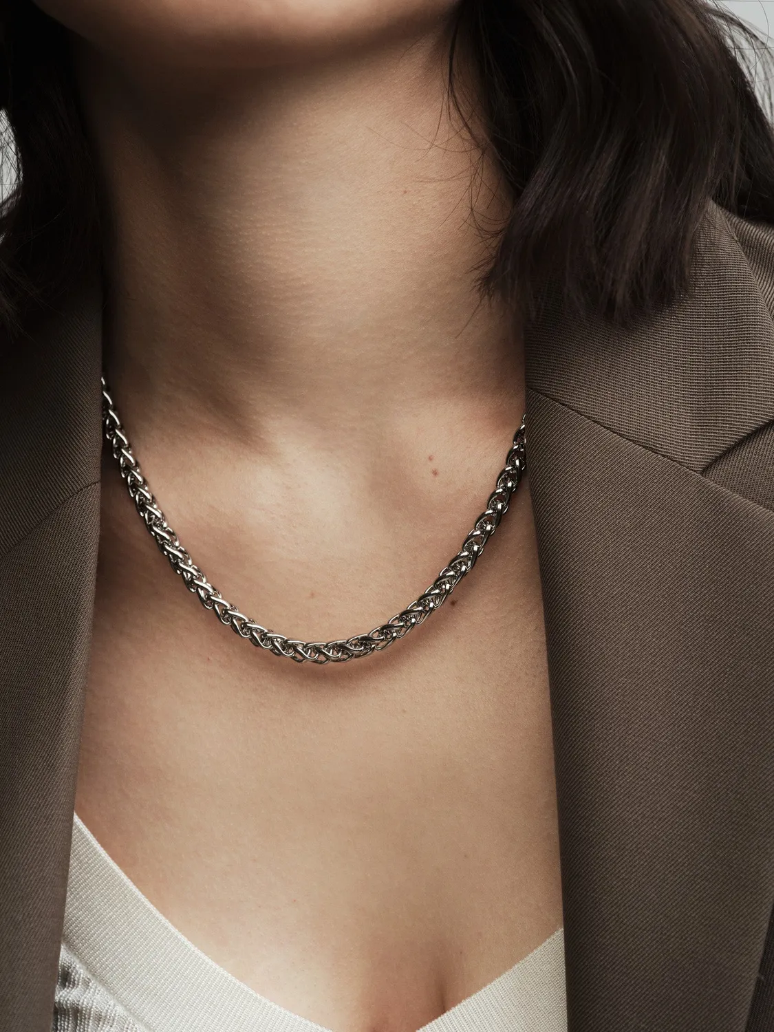 Mockberg Rebel Chain Thin halskjede sølv 400 mm vanntett