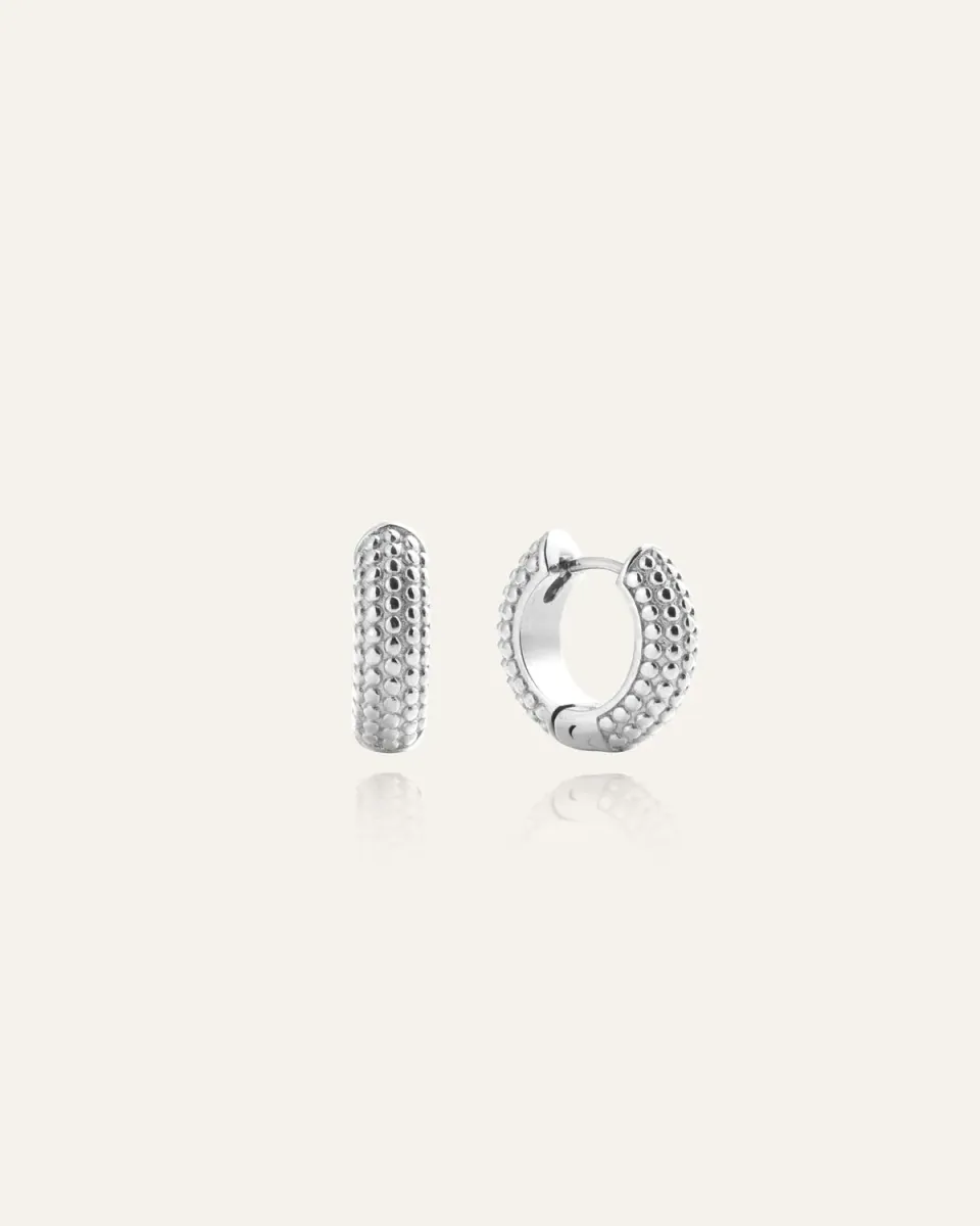 Mockberg Beaded Hoops Medium øredobber sølv 16 mm