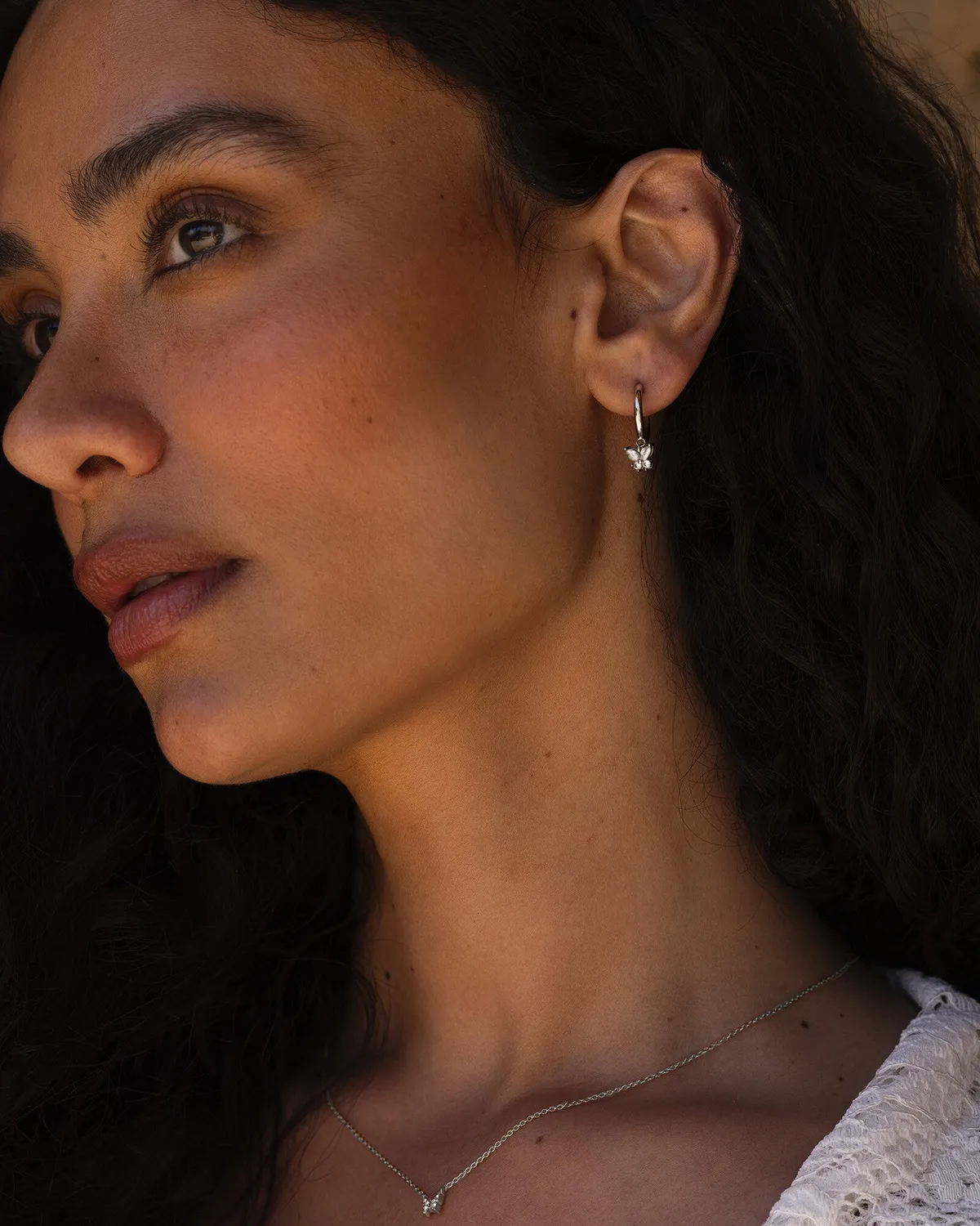 Mockberg Butterfly Hoops øredobber sølv 14mm