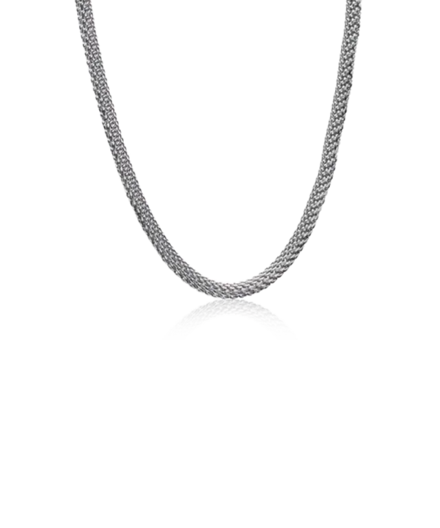 Blomdahl Round Mesh halskjede 40–46 cm sølvfarget