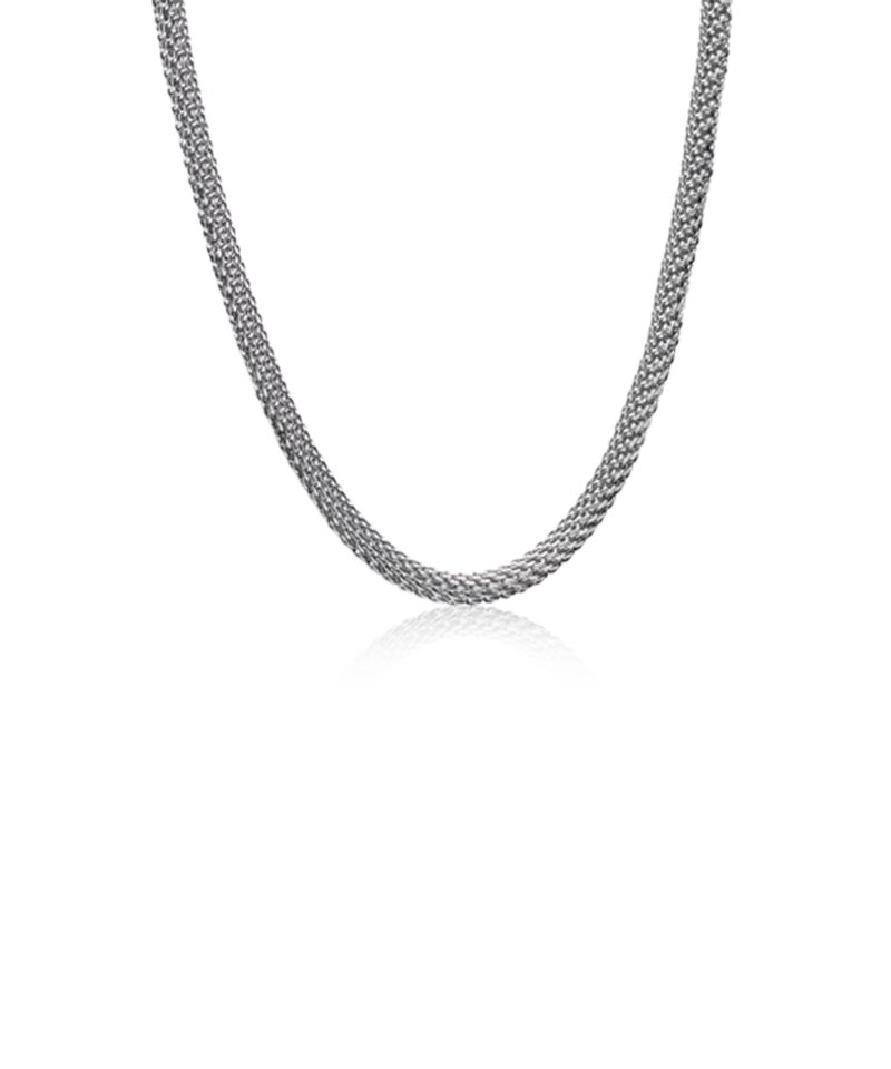 Blomdahl Round Mesh halskjede 40–46 cm sølvfarget