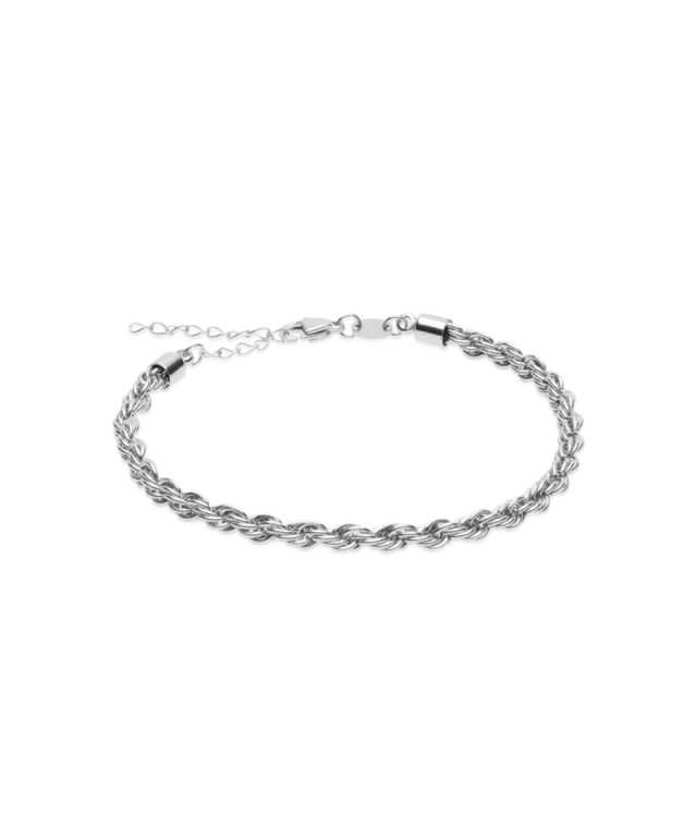 Blomdahl Grand Twist armbånd 18–22 cm sølvfarget