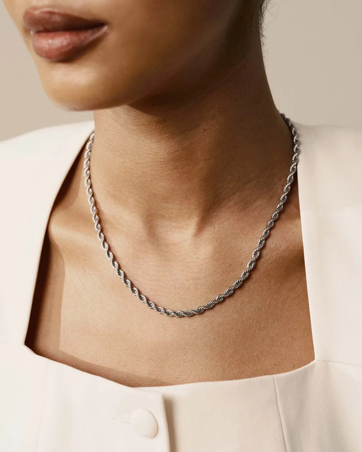 Mockberg Bold Rope Chain kjede 450 mm sølv tvunnet