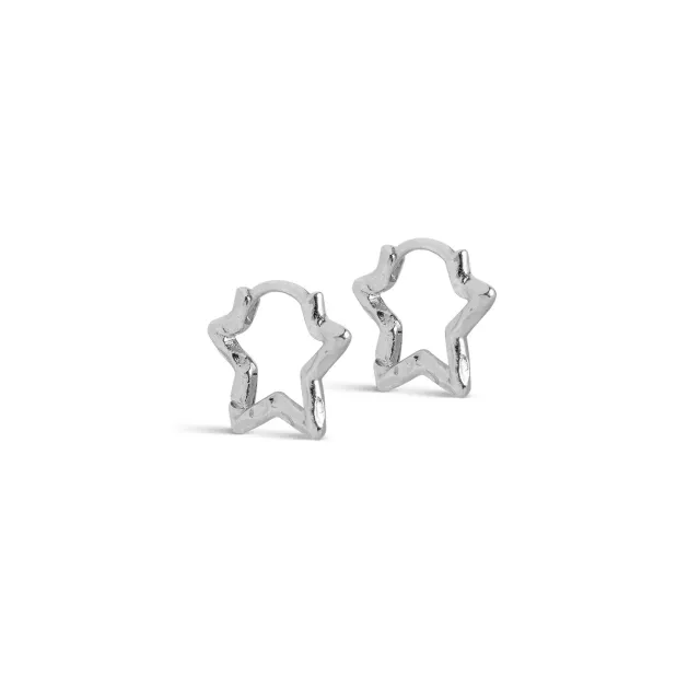 Enamel Organic Star Small øredobber sølv