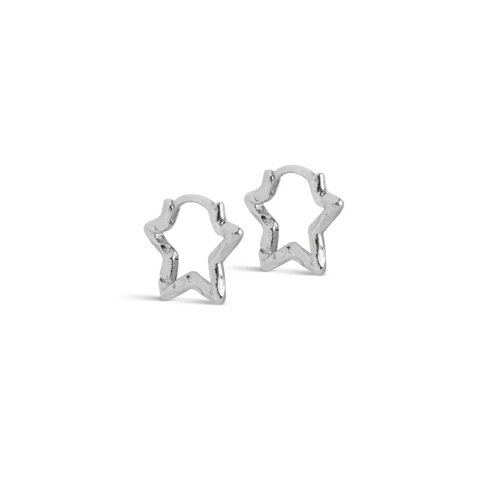 Enamel Organic Star Small øredobber sølv
