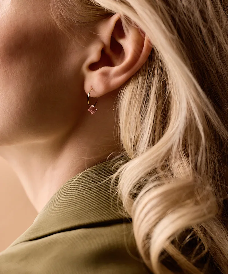 Blomdahl Ear Ring 14 mm øredobber light rose gull