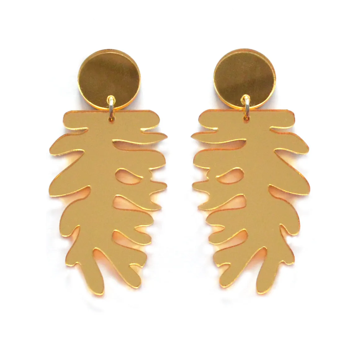 BooandBooFactory Gold Leaf Statement øredobber gull speil