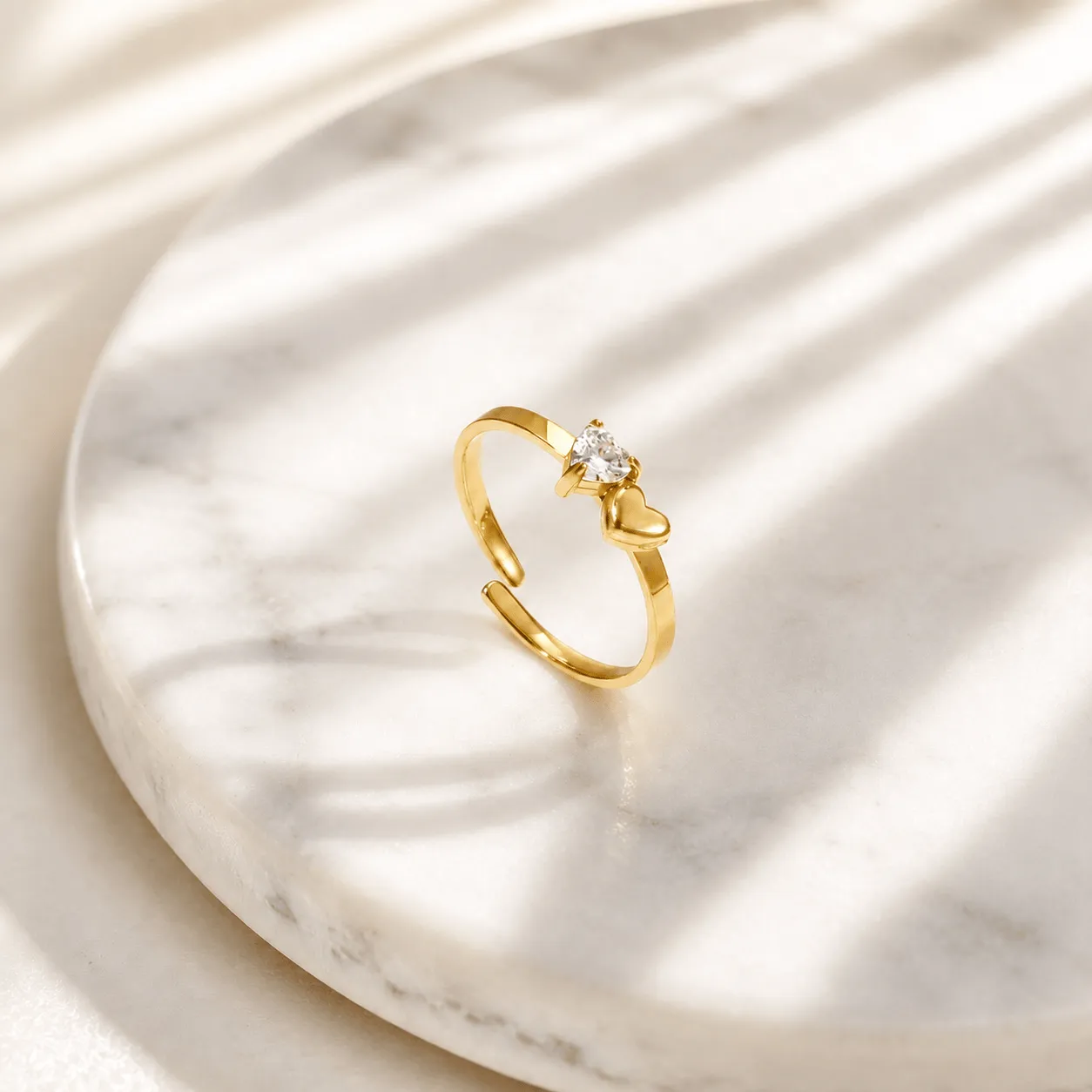 Mea Nani She Stole My Heart ring 14K gullbelagt hjerte