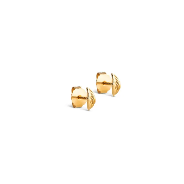 Enamel Organic Leaf studs øredobber 7,5 mm gull