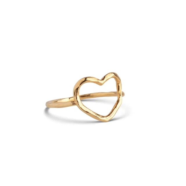 Enamel Organic Heart ring gull str 46-61