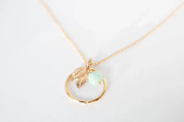 Eremis Myre halssmykke amazonitt gull 18 karat 50cm