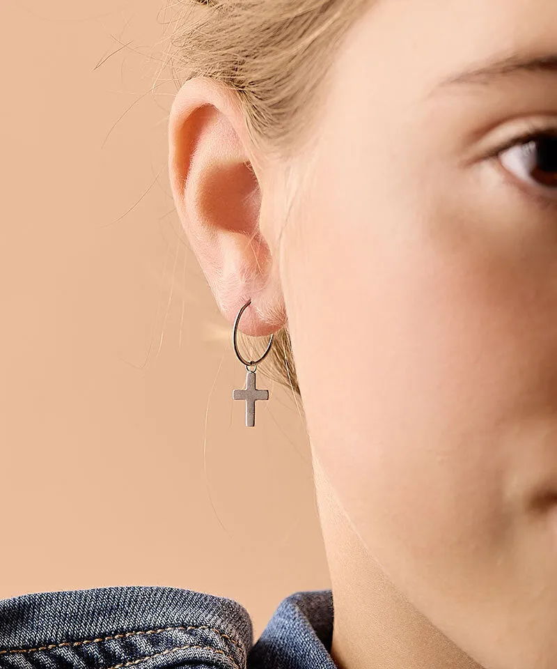 Blomdahl Ear Ring Pendant Cross øredobb titan 14 mm