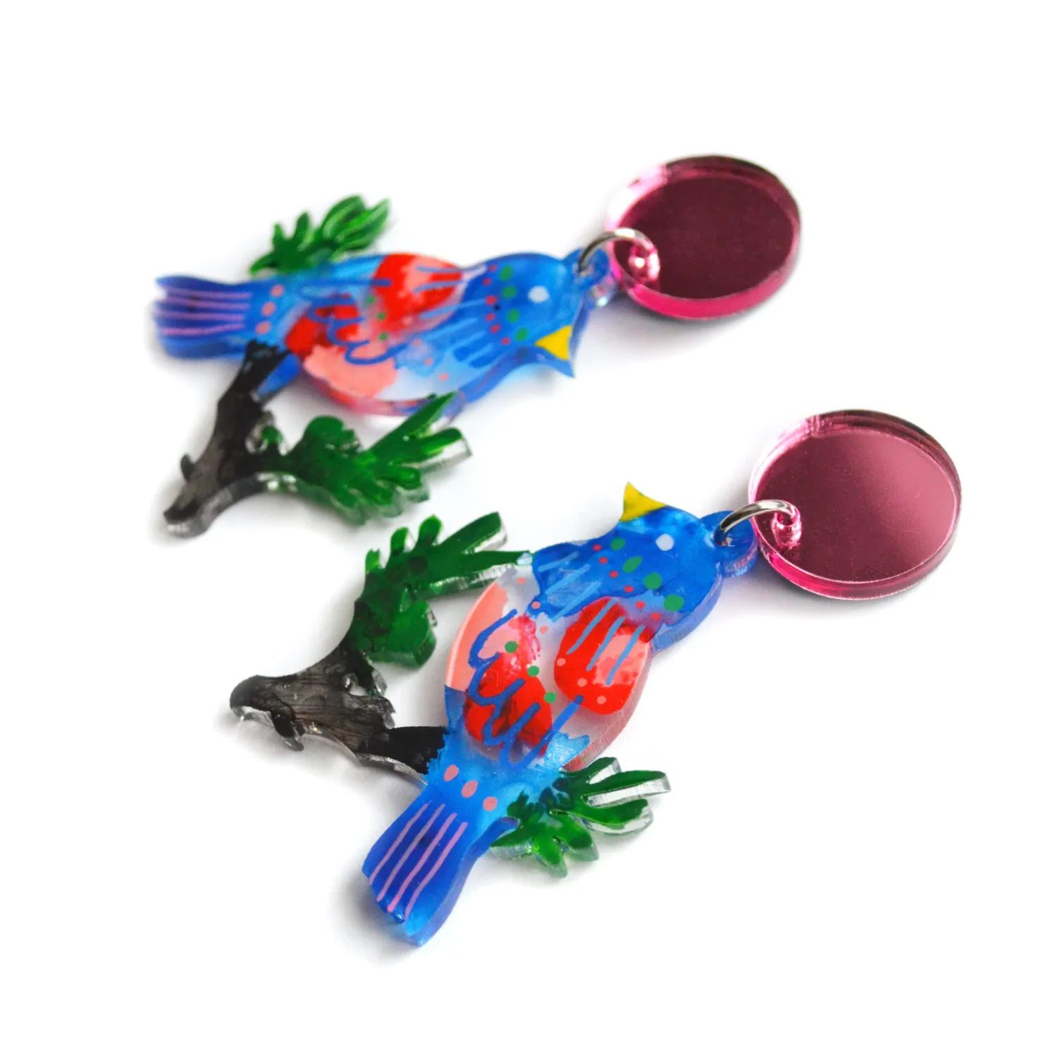 BooandBooFactory Bluebird Branch øredobber rosa speil