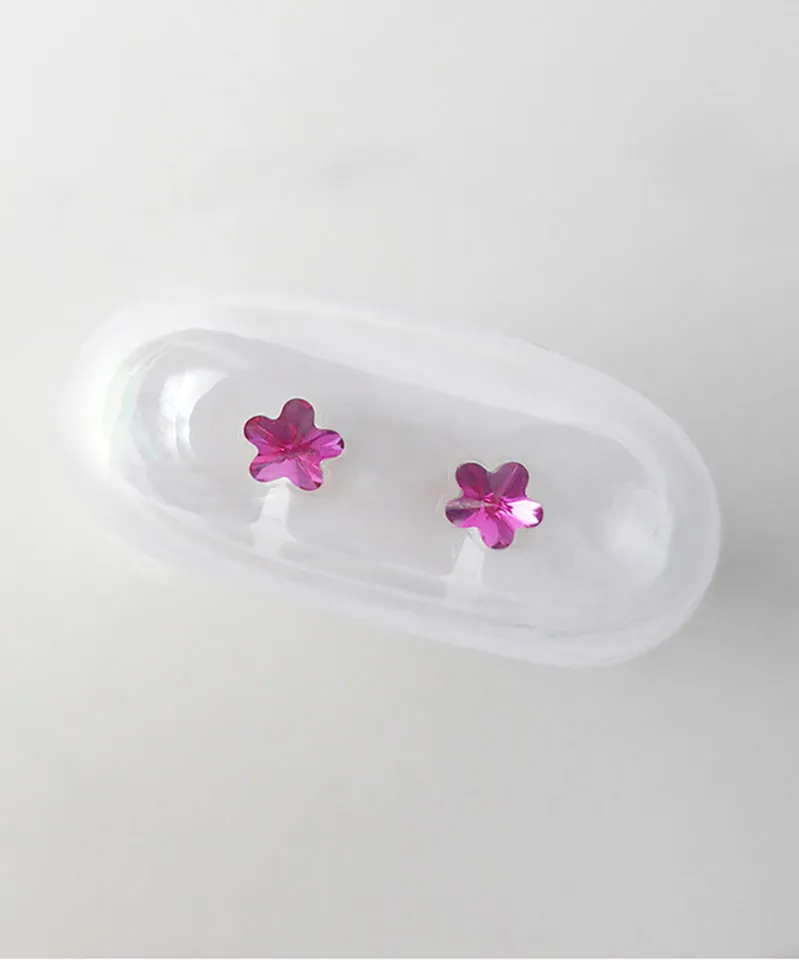 Blomdahl Flower øredobber 6 mm fuchsia nikkelfri