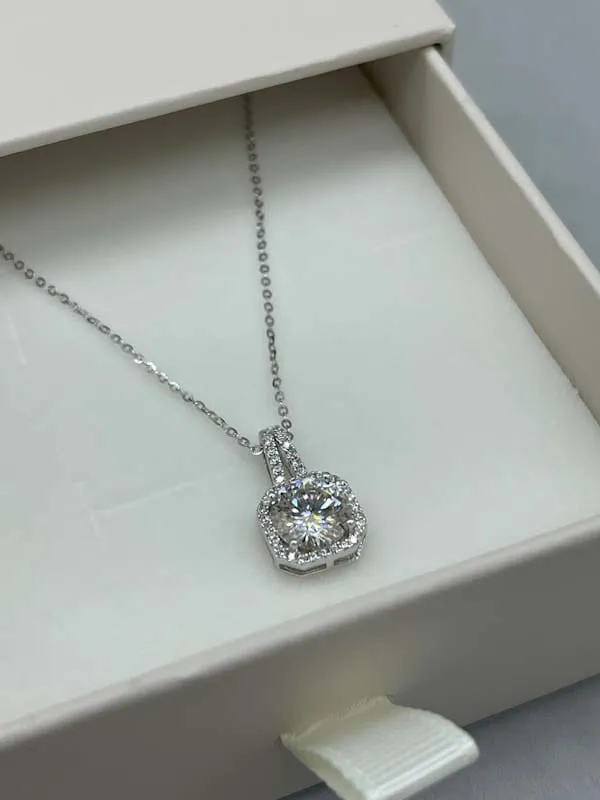 Mea Nani Aria halskjede moissanite sølv