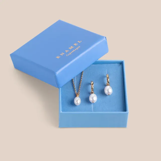 Enamel Significant Pearl Classic gavesett perle gull