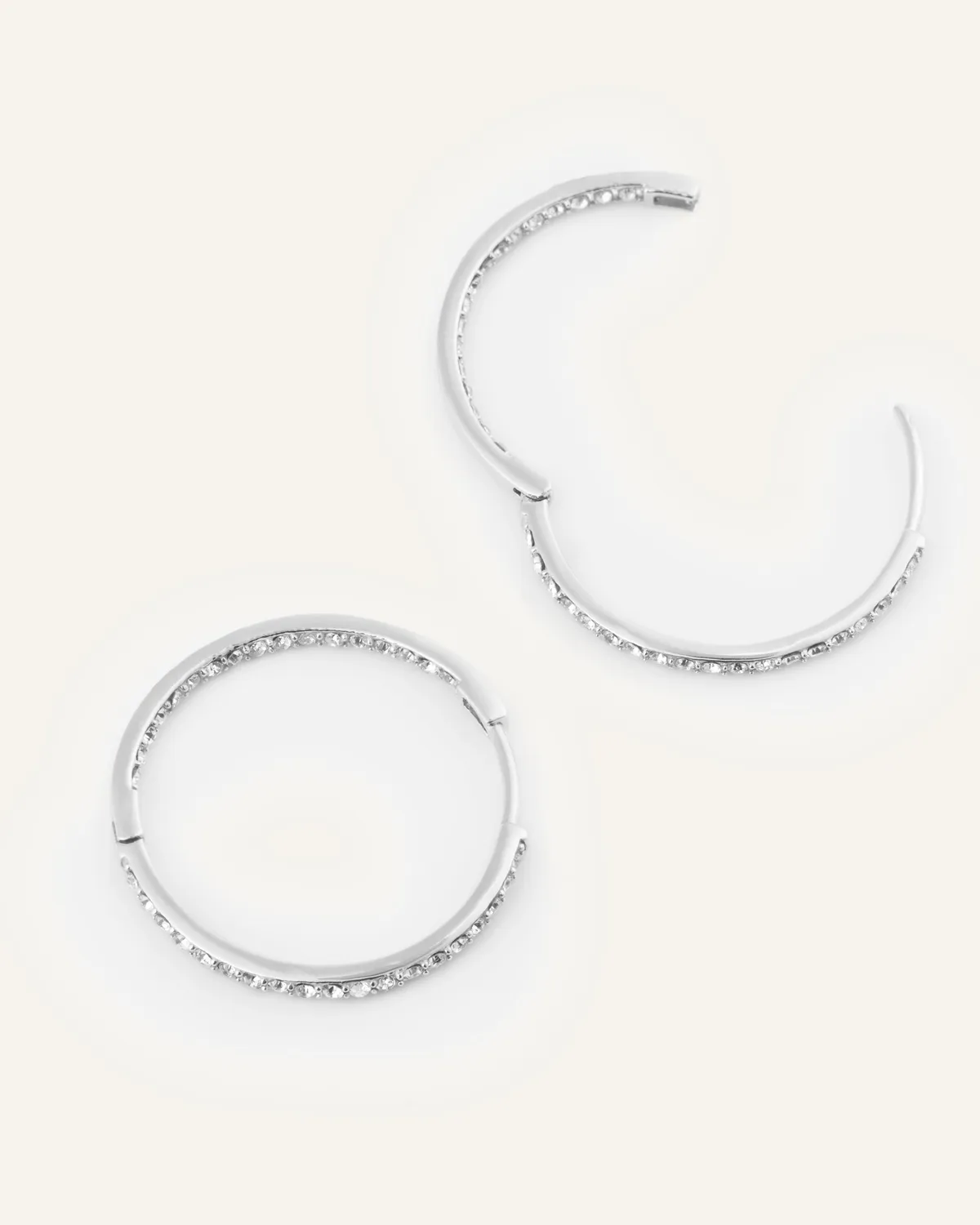 Mockberg Sparkle XL Hoops øredobber sølv 26mm zirkonia