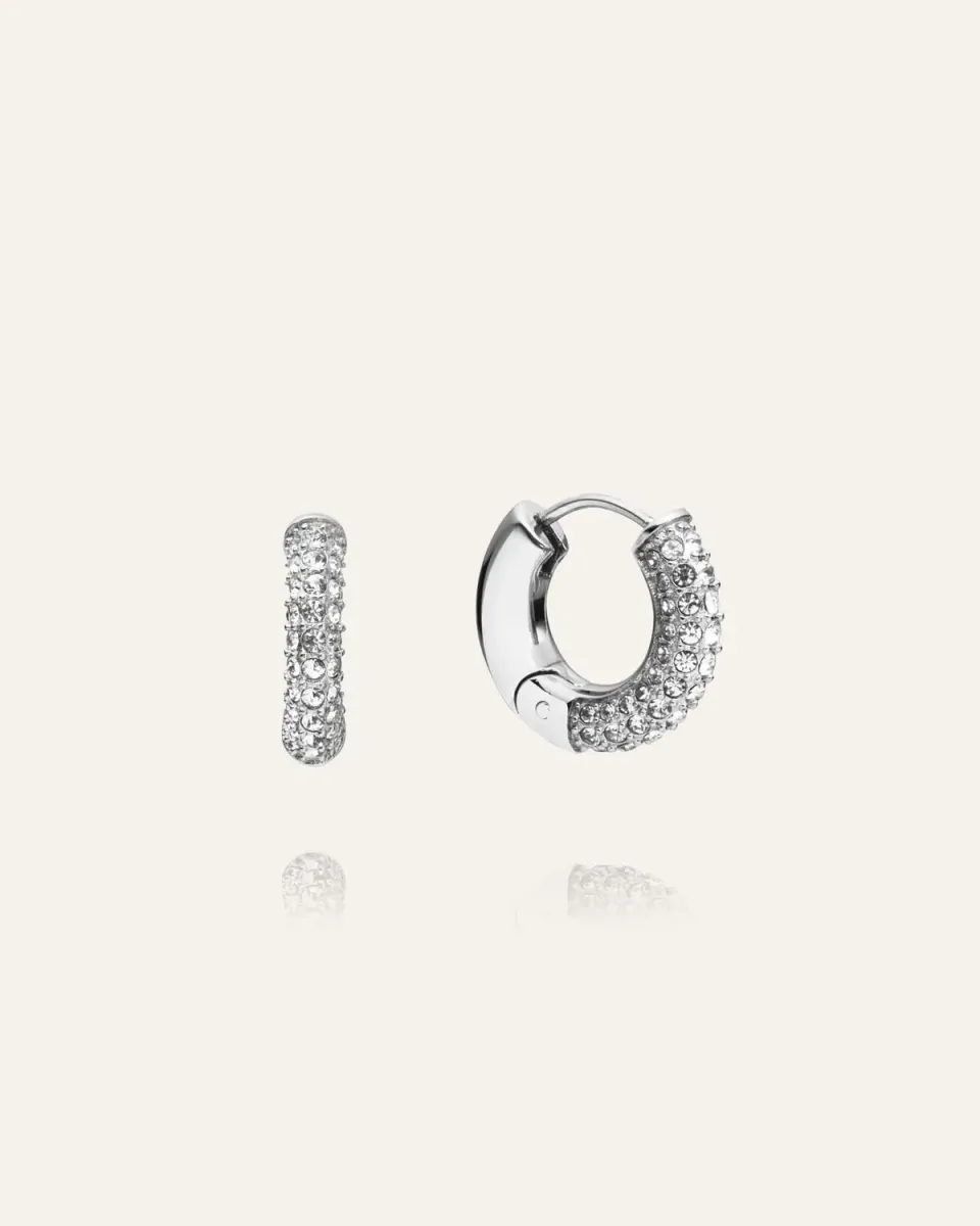 Mockberg Pavé Everyday Medium Hoops øredobber 16 mm