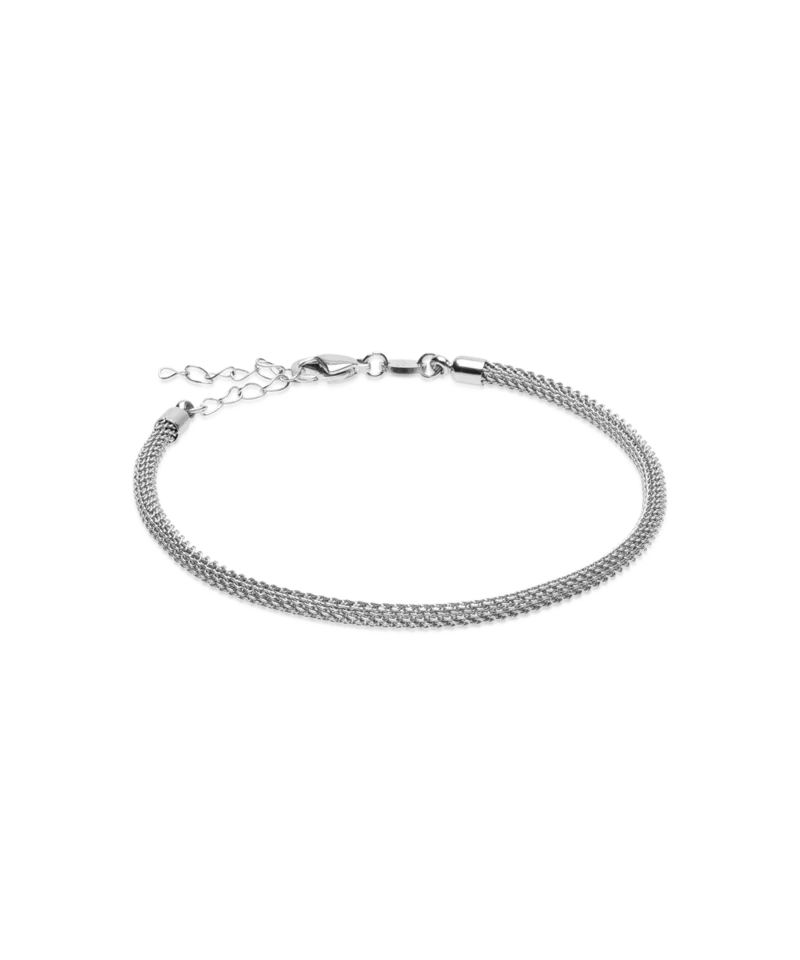 Blomdahl Round Mesh armbånd sølv 15,5-19 cm