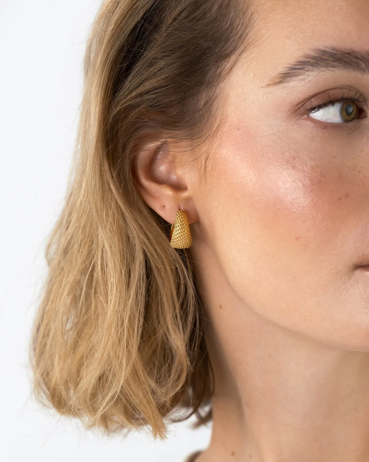 Mockberg Honey Hoops large øreringer gull 18 mm