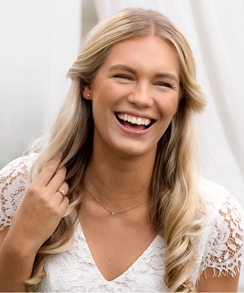 Blomdahl Tiffany ring CZ White gullfarget nikkelfri