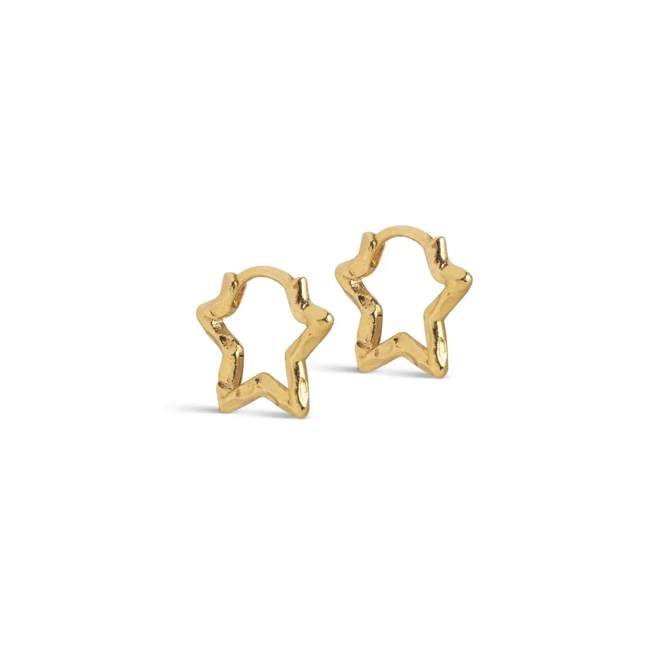 Enamel Organic Star Small øredobber gull 14,5 mm