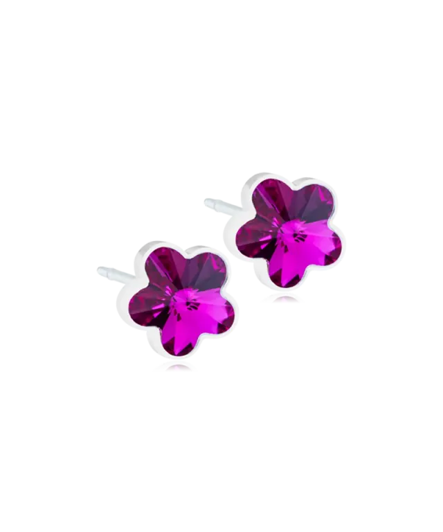 Blomdahl Flower øredobber 6 mm fuchsia nikkelfri