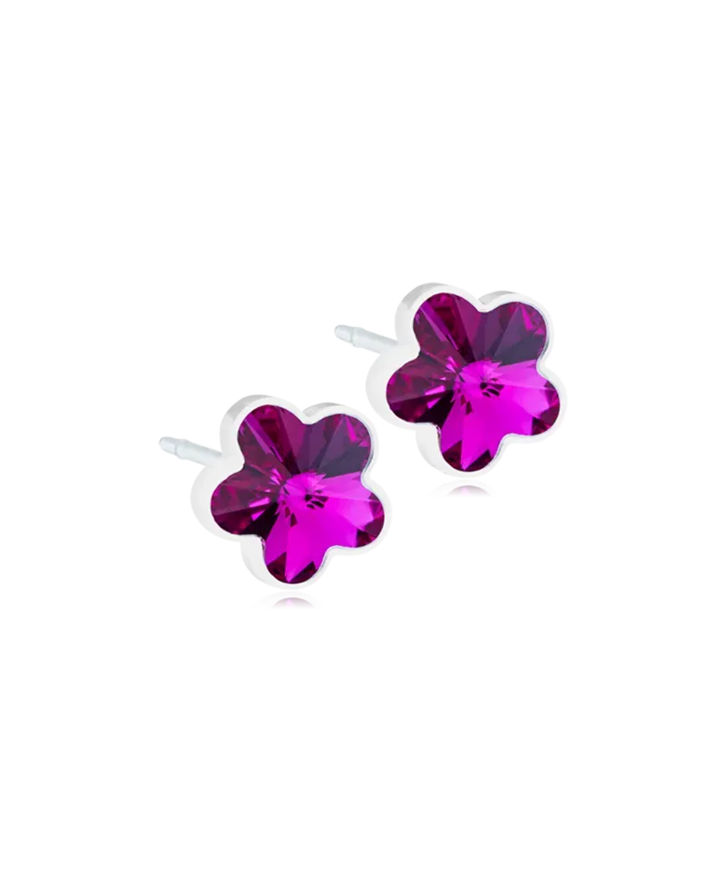 Blomdahl Flower øredobber 6 mm fuchsia nikkelfri