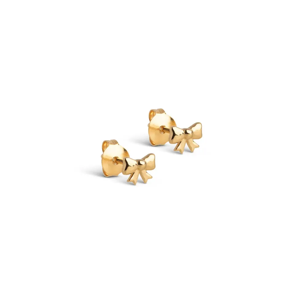 Enamel Copenhagen Baby Bow studs gull 6 x 4 mm par