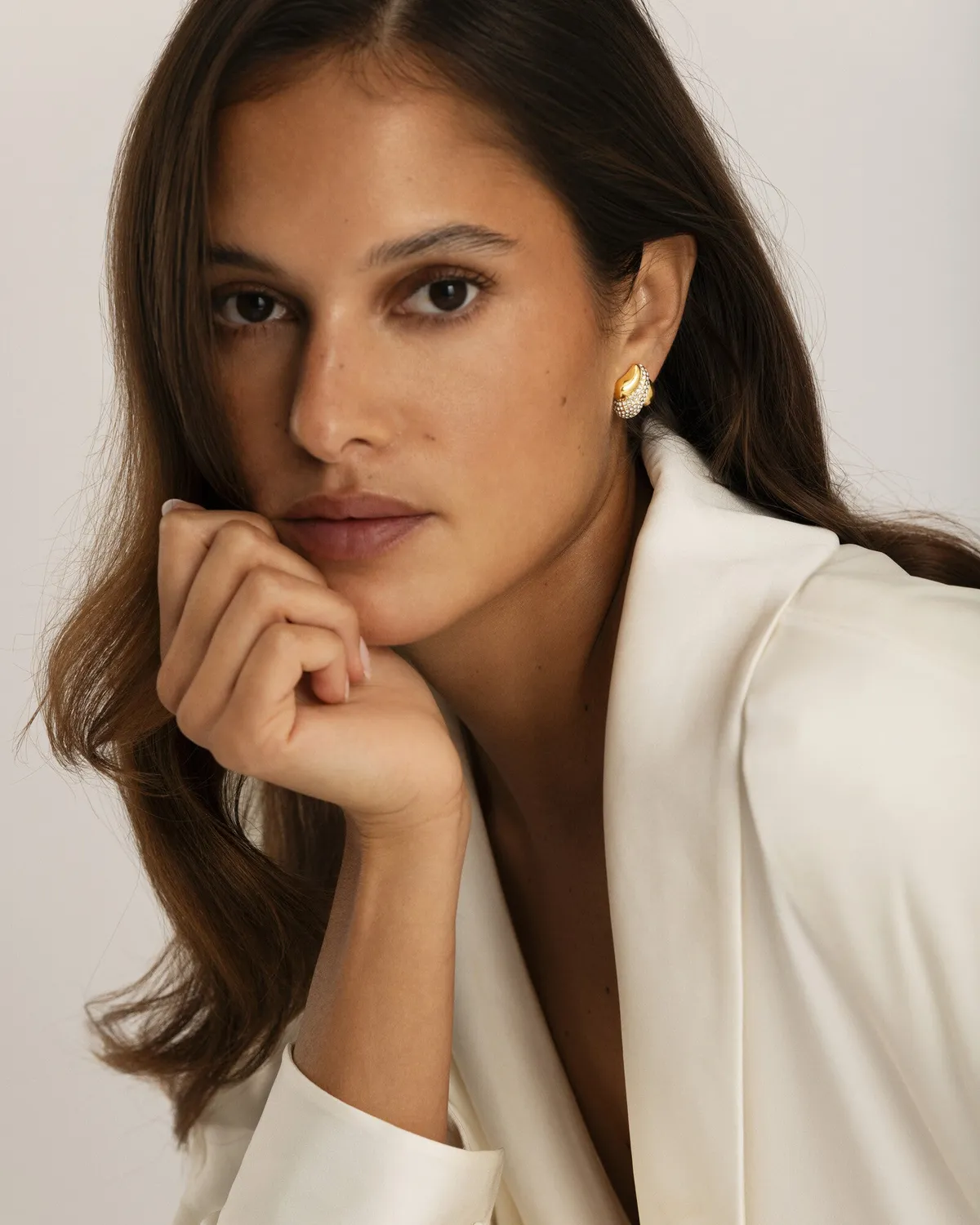 Mockberg Soirée Earring øredobber gull 19 mm Preciosa