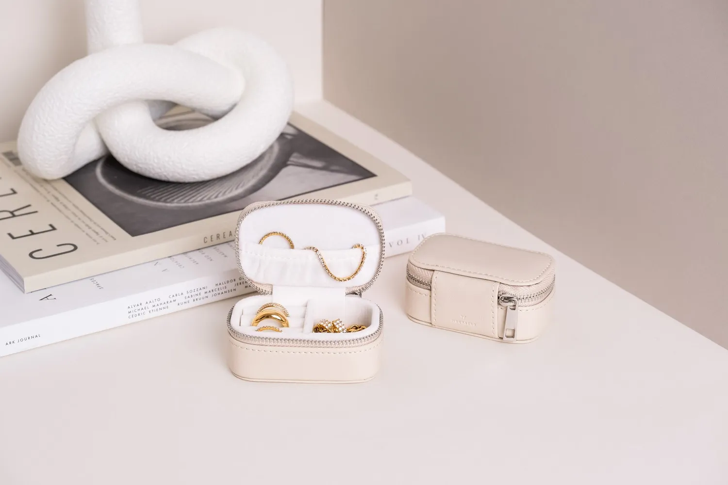 Mockberg Jewelry Case Box Mini smykkeskrin beige