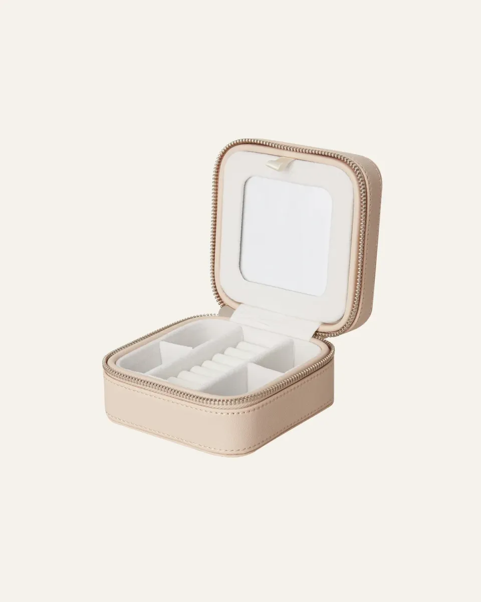 Mockberg Small Beige smykkeskrin vegansk skinn