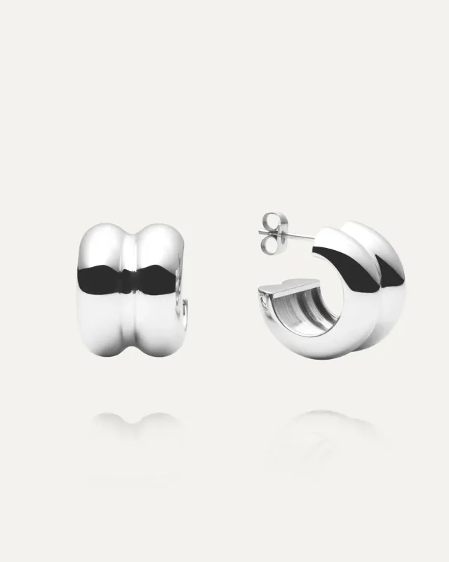 Mockberg Rebel Double Earrings øredobber sølv 19 mm