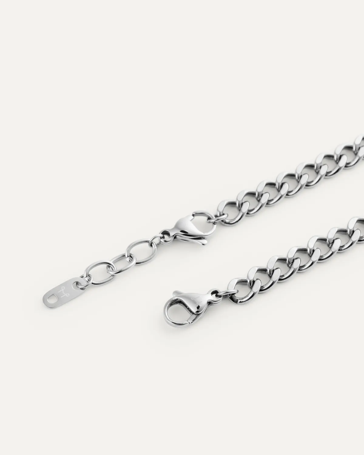Mockberg Curb Chain armbånd sølv panser 150/185 mm