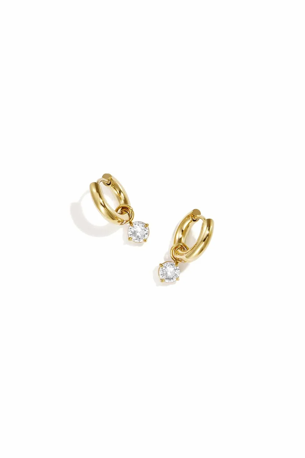Mea Nani Cloud hoops hvit stein 14K gullbelagt